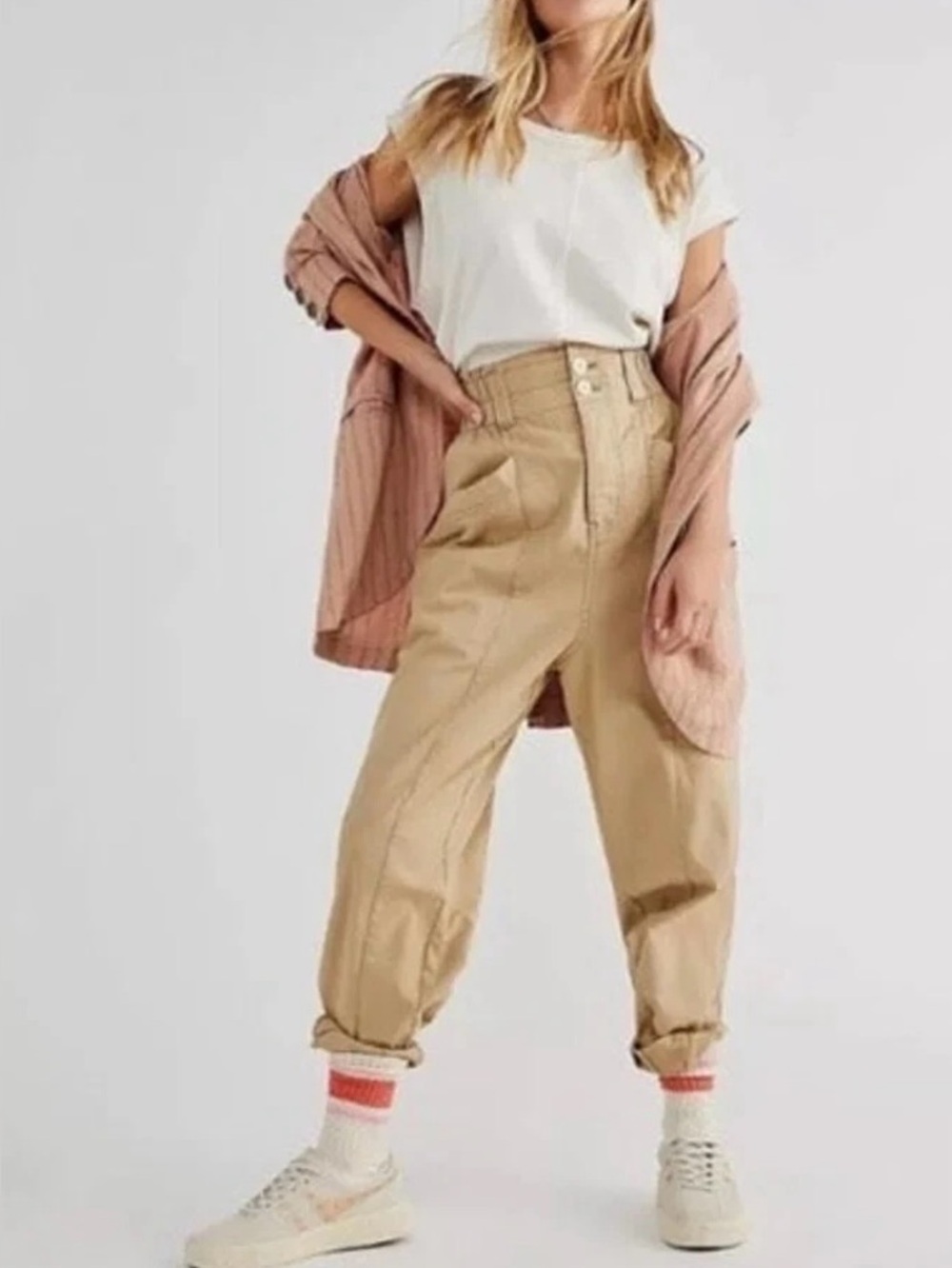 NWT Free People Ready To Run Cinch Waist Cargo Pants